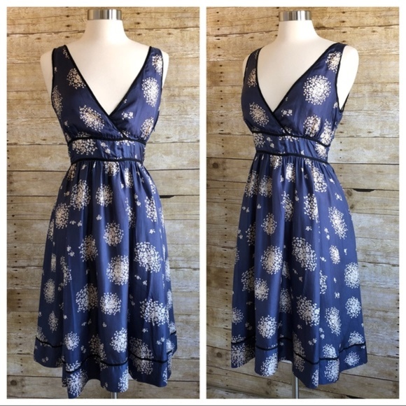 Anthropologie Dresses & Skirts - Anthropologie Odille Blue Floral Silk Dress